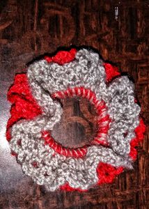 Red Crochet Scrunchie