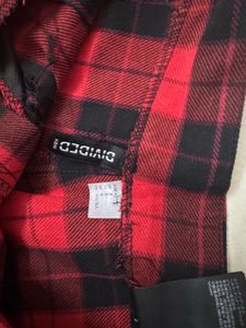 Red Plaid Flared Pants