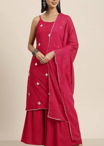 Pink Embroidered Kurta Set