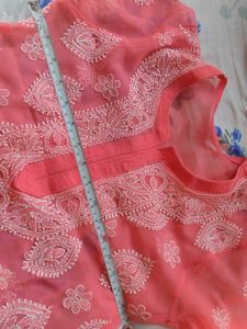 Coral Chikankari Kurta