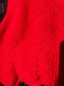 Red Knitted Vest Top