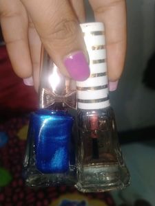 Transparent And Blue Nailpolish ❤️