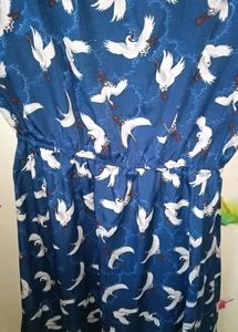 Printed Navy Blue Dress