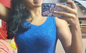 Blue Sequenced Party Wear Gown