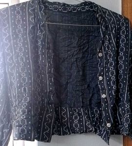 Girls Puffy Sleeves Crop Top
