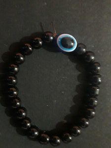 Black Beaded Evil Eye Bracelet
