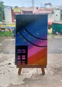 Mini Canvas Sunset Art – Hand-Painted Wall Decor