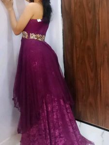 Elegant Purple Embellished Gown