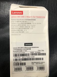 Lenovo 300 USB-C Wired In-Ear Headphones