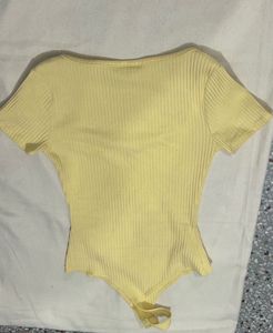 Sweet Heart Neck Imported Yellow H&amp;M Bodysuit