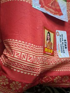 Bandhani. Red Saree with Blouse