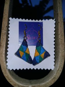Triangle Embroidered Earrings