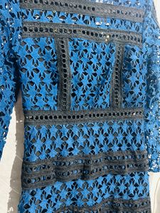 Elegant Blue Lace Dress