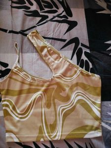 Asymmetrical Patterned Crop Top