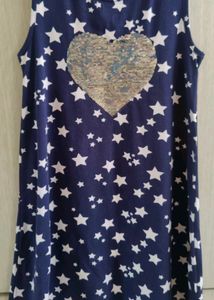 Blue Dress With Heart Sequence