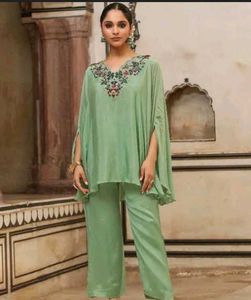 Embroidered Green Co-ord Set