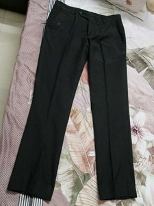 John Player Charcoal Black Viscose Formal Trouser