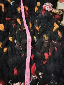 Unique Black &amp; Orange Embellished Textile