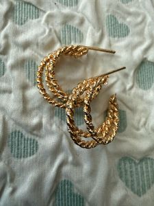 Gold Twisted Hoop Earrings