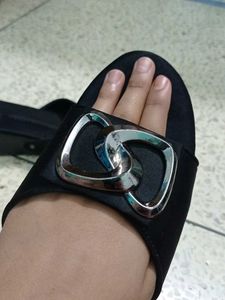 Black Wedge Sandals