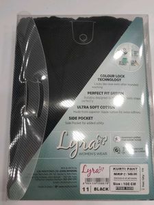 Lyra Black Kurti Pant Stretchable Upto Size 105cm