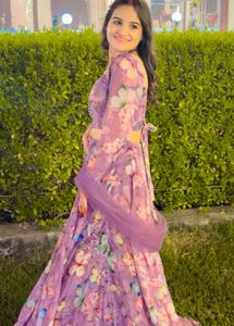 Lavendar Designer Organza Festive Lehanga