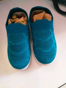 Blue Knit Sneakers