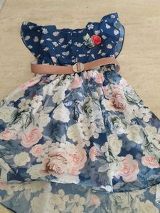 Floral Print Dress with Belt