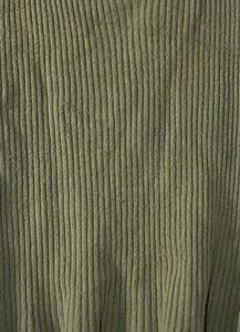 Green Ribbed V-Neck Tank Top