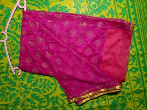 Pink Colour Handmade Fabric Saree