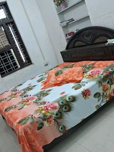 Floral Peacock Bed Sheet