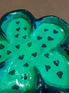 Green Flower Trinket Dish
