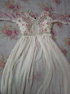 White Anarkali Suit Set With Dupatta