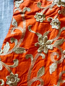 Orange Stitch Kurti