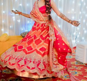 Pink/Multicolour Lehanga with dupatta