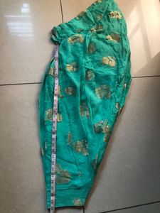 Teal And Gold Patterned Salwar