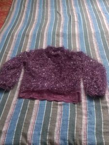 Plum Fuzzy Knit Sweater