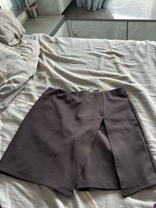 Chic Dark Grey Mini Skirt