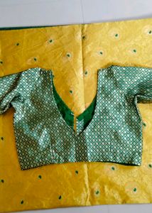 A Beautiful Silk Saree With Readymade Blouse