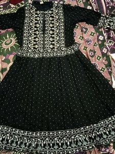 Embroidered Black Dress