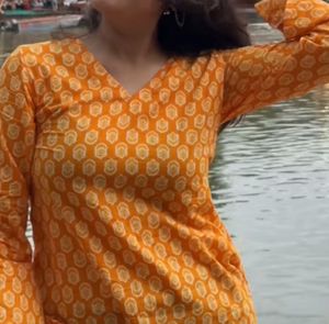 Beautiful Women Bell Sleeves Short Kurti
