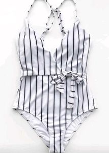 Striped One Piece Swimsuit