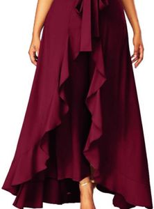 Maroon Skirt With Attached Pants Style