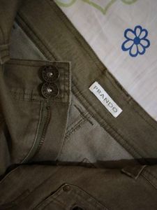 DARK  OLIVE  DENIM  SKIRT