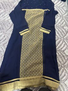 Elegant Blue &amp; Gold Kurta