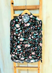 Black Mulicolor Floral Shirt Size-36-38