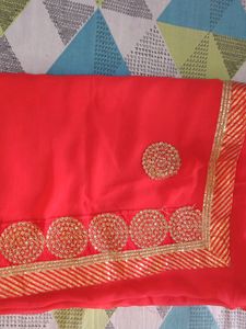 Beautiful Red Tara Lace Saree