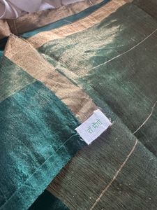Raw mangoElegant Green chanderi Silk Saree