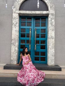 Pink Pattern Maxi Dress