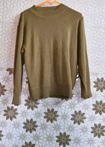Solid High Neck Casual Top Wear